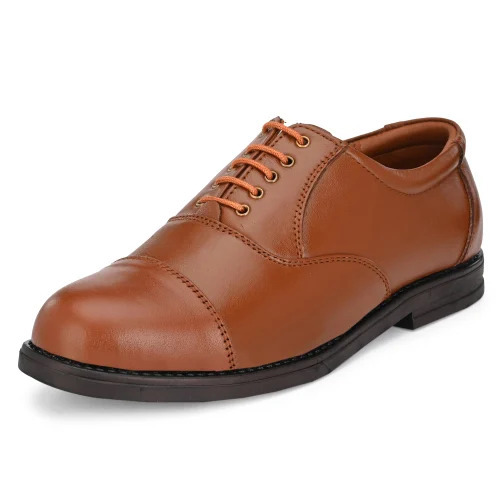 Mens Brown Plain Oxford Leather Shoes