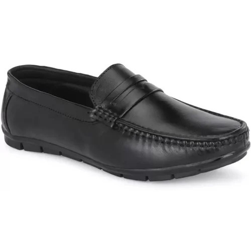 Mens Plain Genuine Leather Loafer Shoe