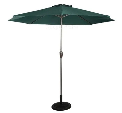 Outdoor Center Pole Umbrella - Iron Handle, Green/Black | Side Pole, Waterproof, UV & Rust Resistant, Adjustable Tilt