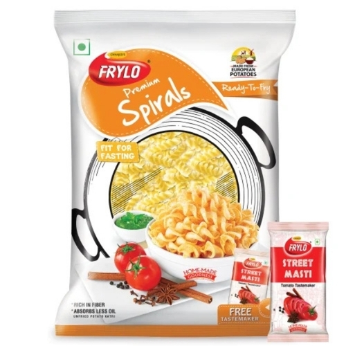 Spiral Potato Snack Pellet - Uniform Square Tube, Golden Fried | Crunchy Bite, Spicy Flavor, Crispy Texture, Lightweight