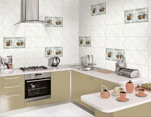 Vitrified White Kitchen Wall Tiles