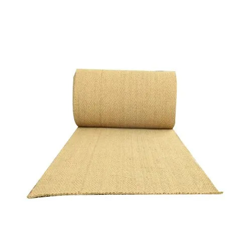 Herringbone Power Loom Coir Matting - Coir Fiber 90cm x 50m Brown | Anti Slip Plain Pattern 10mm Thickness