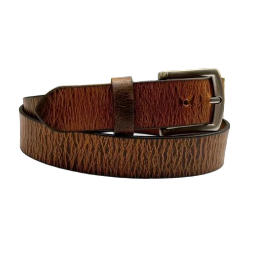Mens Full Grain Leather Belt - Genuine Leather, 50 Inch, Brown | Leather Material, Iron Buckle, 40mm Width, Casual Style