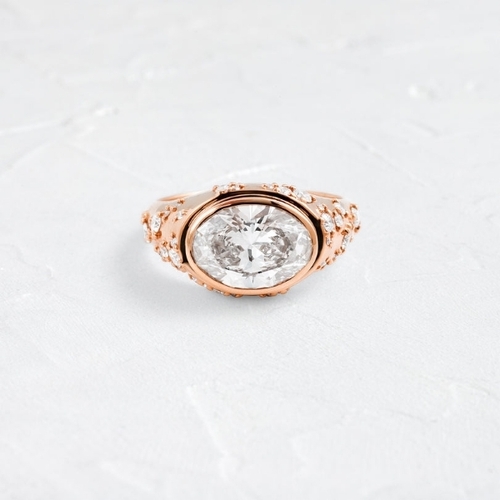 Oval Moissanite Rose Gold Plated Ring