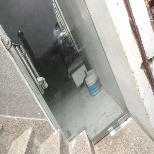 01 Toughened Glass Door - 84 Inch Height, Transparent Printed Design | Fiberglass Screen Netting, Custom Size, Sliding Window