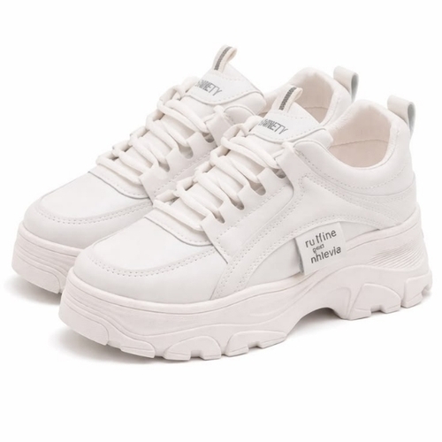 Flexible Sole Sneaker Shoes - White Breathable Upper, Cushioned Insole | Non Toxic, Stylish Design, Slip Resistance, Shock Absorption