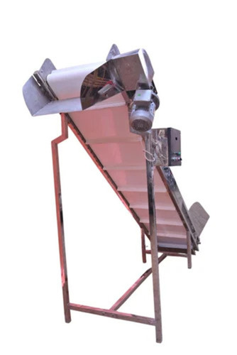 Food Grade Belt Conveyor - SS 5mm Thick, 1000mm Wide, Silver & White | Durable, Polished Surface
