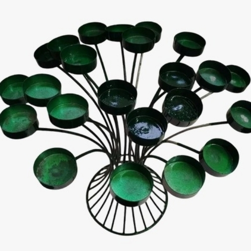 Green Iron Candle Holder
