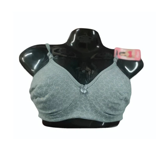 Grey Cotton Ladies Printed Bra