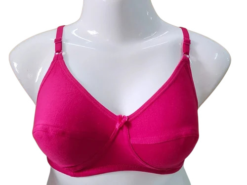 Hot Pink Cotton Ladies Plain Bra