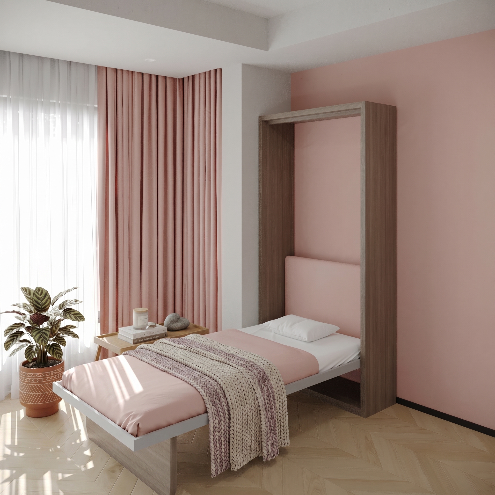 Single Murphy Bed With Folding Desk