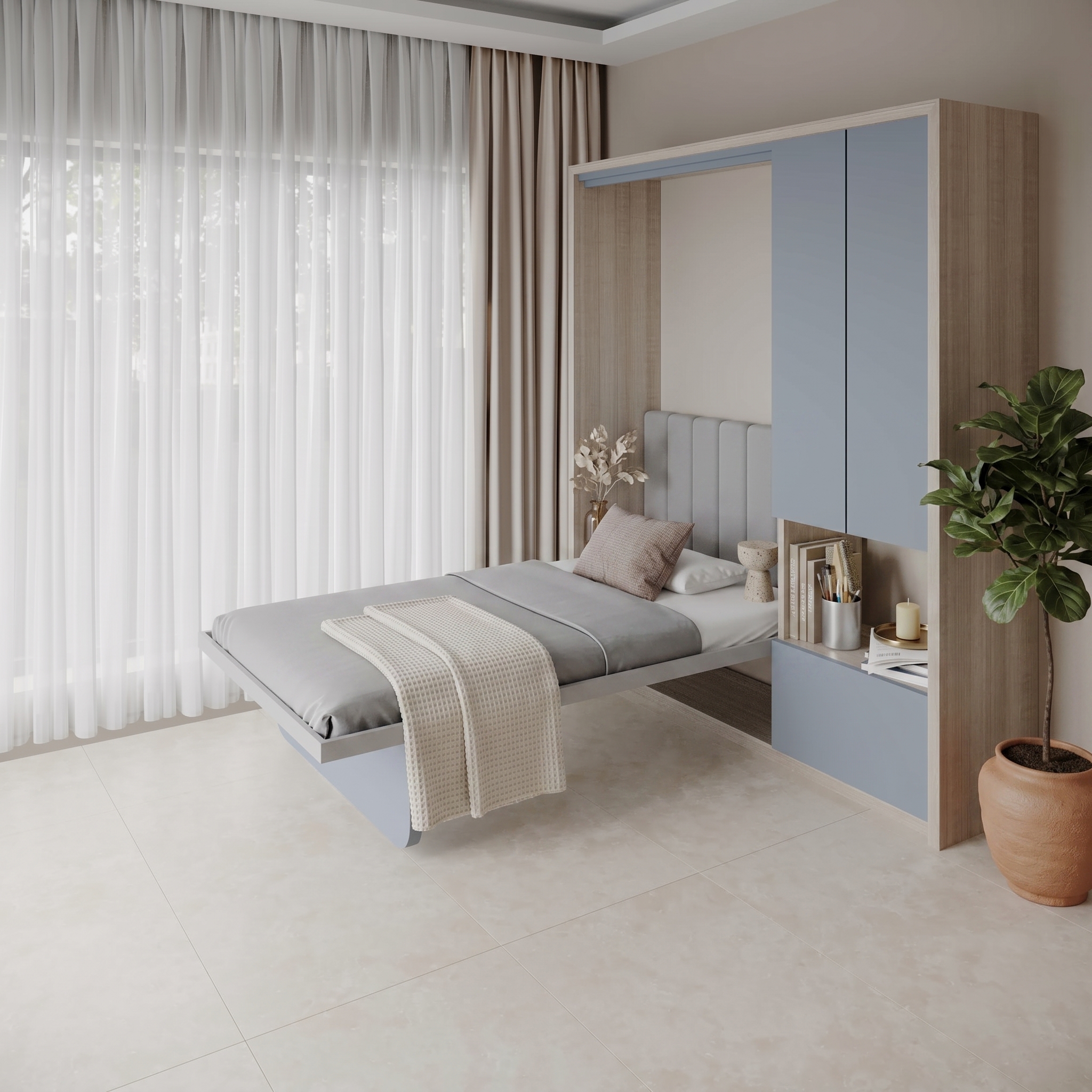 Single Murphy Bed With Storage
