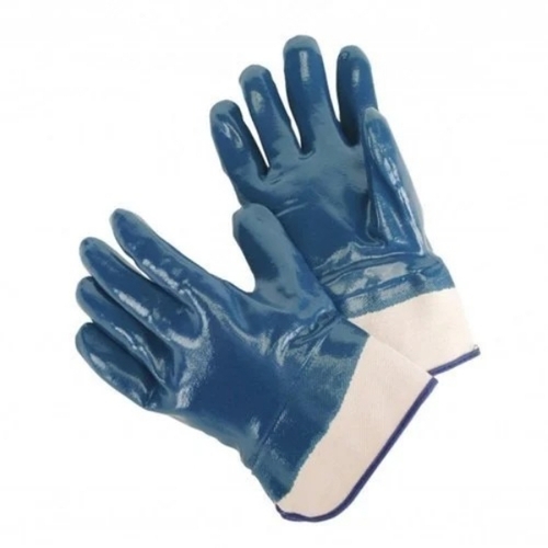 Nitrile Fully Dipped Gloves - Blue, Chemical Resistant, Cut Protection | Cool Pass, Interlock Lining, Quick Dry