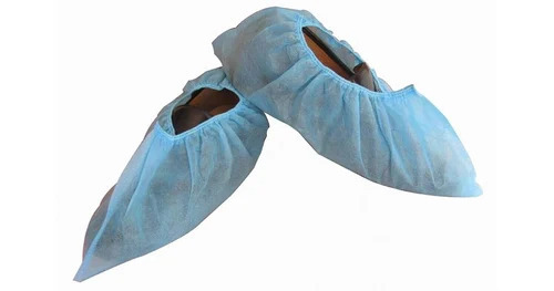 Non Woven Shoe Cover - Lightweight Blue Non Slip, Dust Resistant, Breathable Fabric | Comfortable Fit, Tear Resistant, Elastic Opening