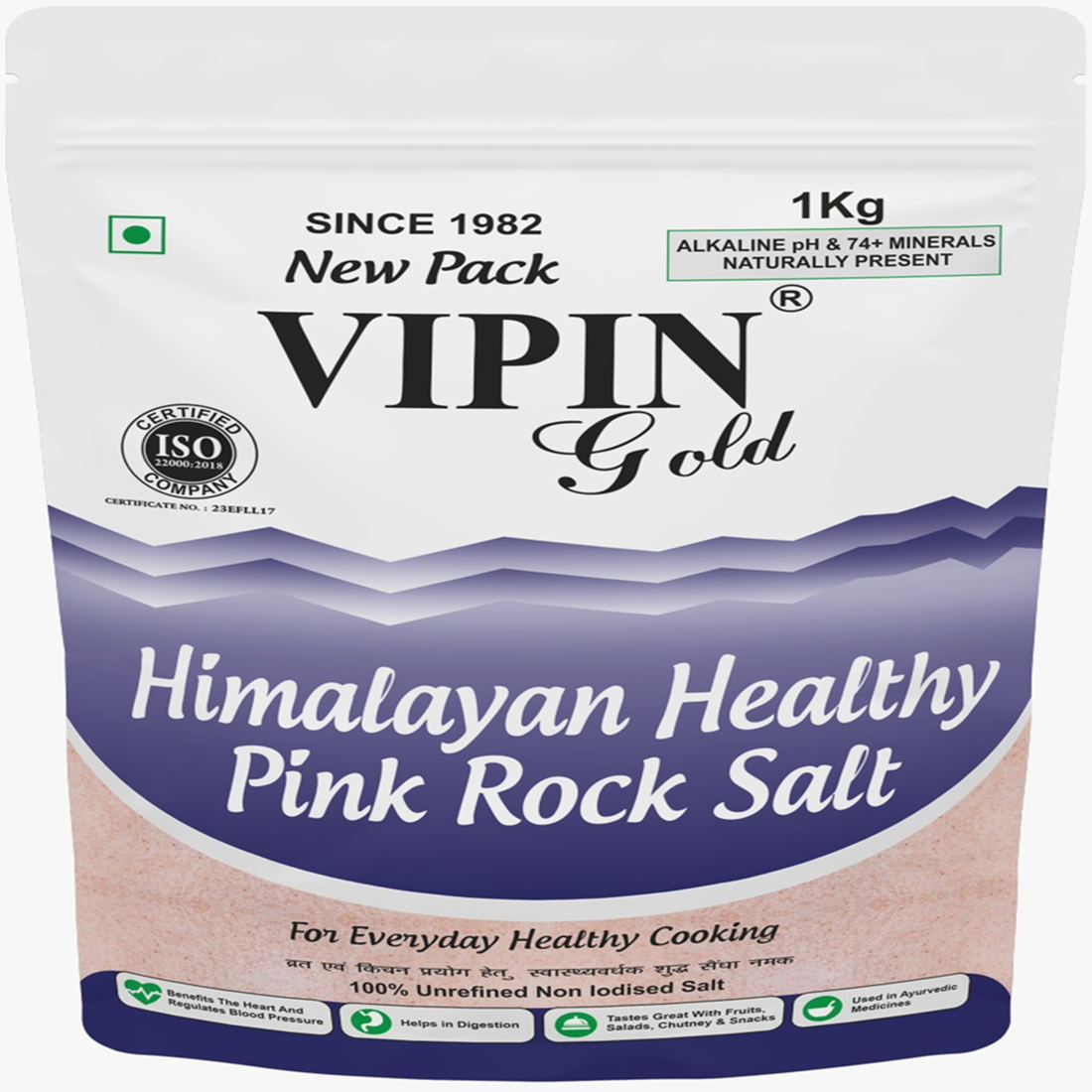 Vipin Gold Himalayan Healthy Pink Rock Salt - Color: Lightly Red