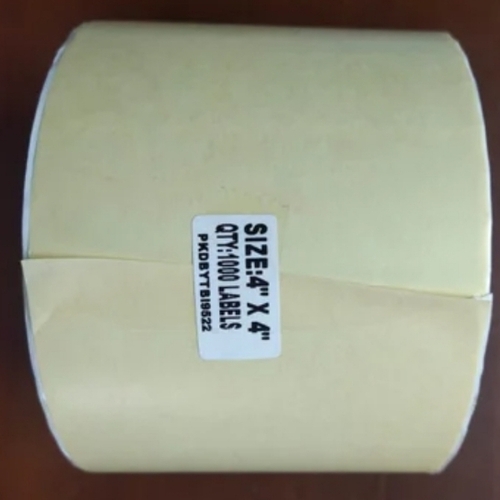 White barcode label