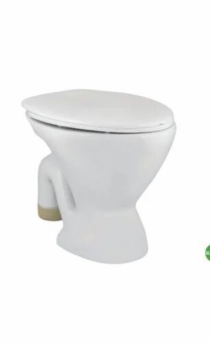 White Western Toilet Seat - Ceramic, Standard Size, White | Stylist, Smooth Finish, Washdown, Floor Mounted