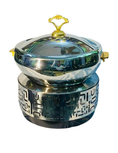 8 Litre Stainless Steel Chafing Dish - 30 Inch Diameter, Antique Design, Rust-Proof, Durable, Heat Resistant