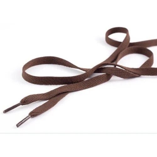 Cotton Solid Brown Flat Shoe Lace