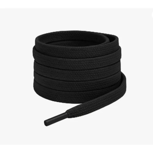 Polyester Solid Black Flat Shoe Lace