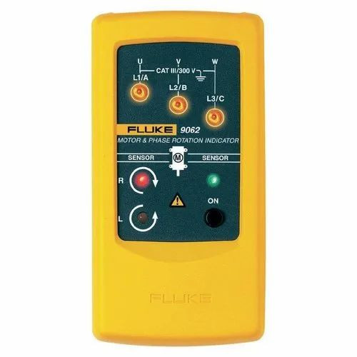 Fluke 9062 Motor And Phase Rotation Tester - Plastic 124x61x27 mm Yellow 2-400 Hz | Battery Powered Up to 400 V