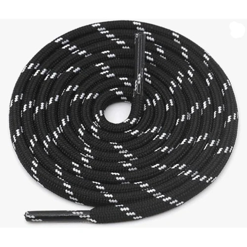 Polyester Twill Weave Black Round Shoe Lace