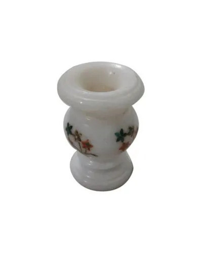 White Marble Inlay Flower Pots