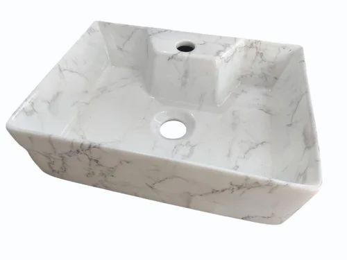 12 Inch Leostar Ceramic Counter Top Wash Baisn - Ceramic, 12x24 Inch, White | Durable, Glossy Polished Finish