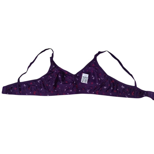32B Purple Lycra Cotton Lady Non Padded Bra