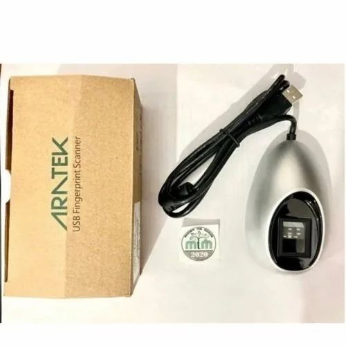 Aratek A600 Fingerprint Scanner - PVC, Customize Size, Grey, 500 DPI Optical USB | Portable, STQC Certified, Android & Windows