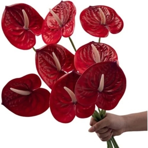 Artificial Red Anthurium Flower Stick
