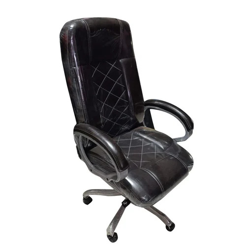 Black Leather High Back Office Chair - Assembly: Carpenter Assembly