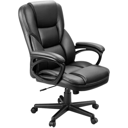 Black Leather Office Revolving Chair - Assembly: Carpenter Assembly