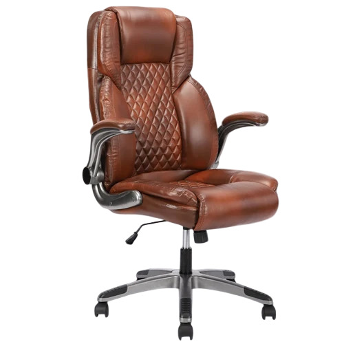 High Back Brown Leather Executive Chair