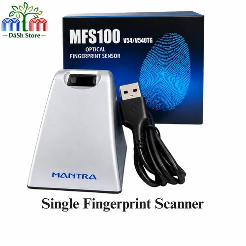 Mfs100 L0 New Fingerprint Scanner - ABS, Custom Size, Grey, USB 2.0 | Single Finger Optical Sensor, Industrial Use