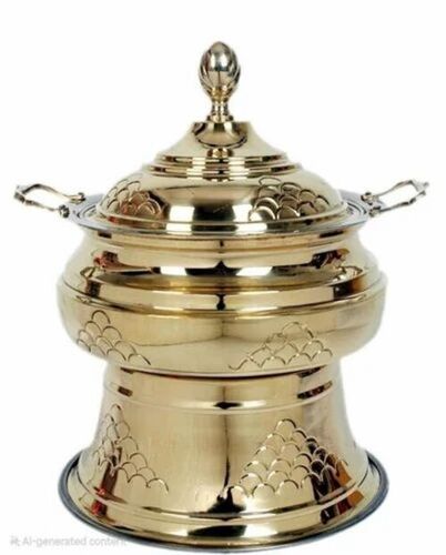 Traditional Brass Chafing Dishes - 8 Litre, Golden, Antique Finish | Corrosion Resistant, Rust Proof, Durable
