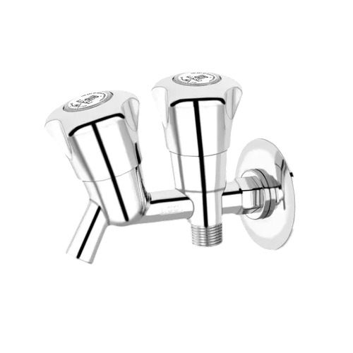 Two In One Chrome Bib Cock - Color: Silver