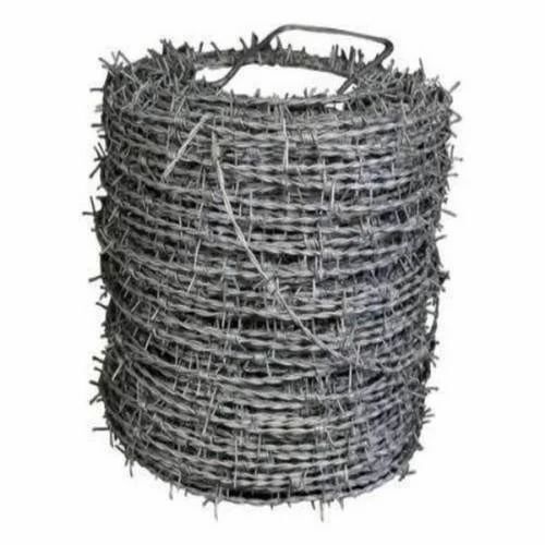 60 Gsm Galvanized Iron Barbed Wire - Galvanized Iron, Grey, Plain Pattern | Durable, Easily Assembled, Fine Finished