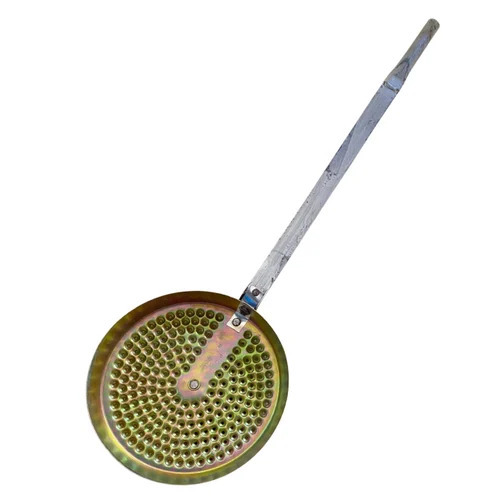 9 Inch Iron Laddu Jhara - Iron, 9 Inch, Silver, Polished Finish, Fine Wire Skimmer