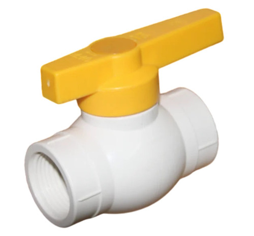 Apex Pvc Ball Valve Abs Handle - PVC, 1/2 to 2 Inch, White & Yellow | Polished Finish, Plastic, Water Use, Threaded And Pasted, 25 kg Pressure