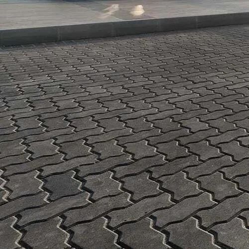 Concrete Unipaver Block - Concrete, Customized Size, Gray, Zig Zag Shape | Durable, Fine Finished, High Strength Solid Bricks