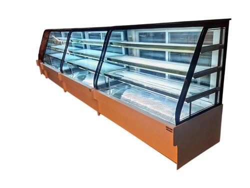 Curved Glass Display Counter - Color: Silver