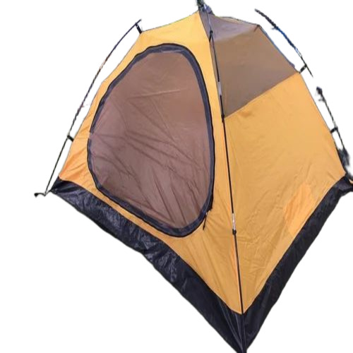 Dome Polyester Camping Tent - Polyester, 1-2 Person, Black | Easy To Carry, Extra Strong, Two Sleeping Areas