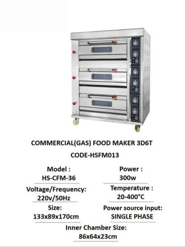 Gas Deck Oven 3D6T - Automatic Grade: Semi Automatic