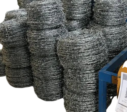 Grey Barbed Wire Fencing - GI Wire 12g x 12g, Grey, 40 GSM Zinc Coating | Durable, Industrial Use, Easily Assembled