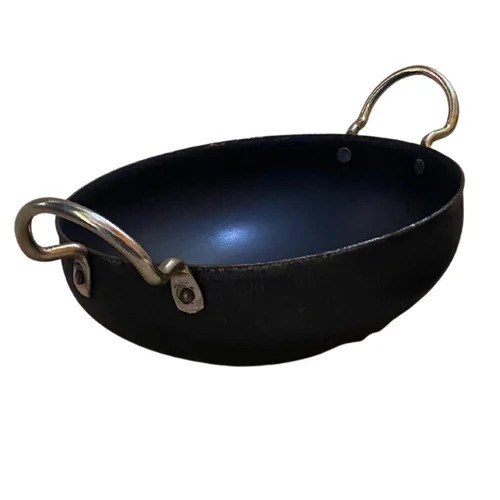 Iron Kadai 6 Inch - Iron, 6 Inch, Black | Iron Handle, Polished Finish, Low Maintenance