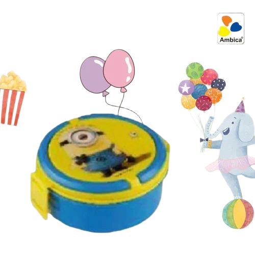 Kids Round Blue Lunch Box