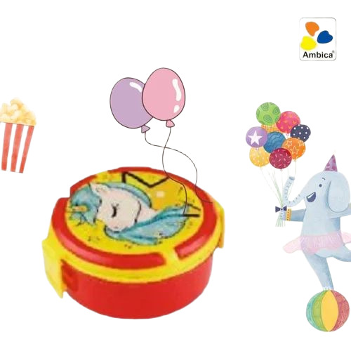 Kids Round Red Lunch Box