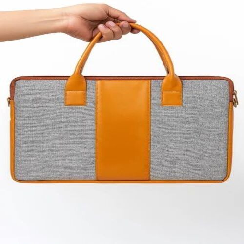 Laptop Sleeve Bag - Jute, Standard Laptop Size, Grey, Zipper Top | Moisture Proof, Flawless Finishing, Modern Style