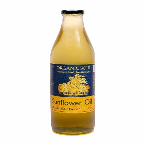Organic Cold Pressed Sunflower Oil - 1 Litre Bottle, 99% Pure, FSSAI Certified, Natural, A Grade Organic